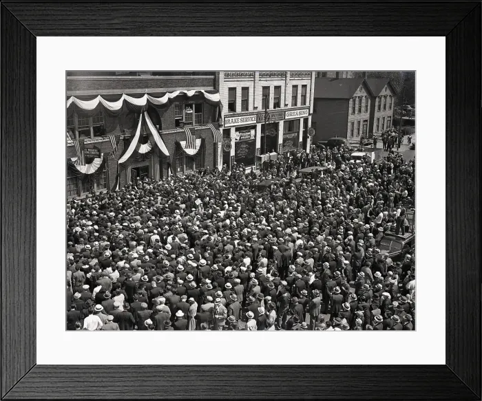 Framed Print : Huge Crowd at CIO Headquarters