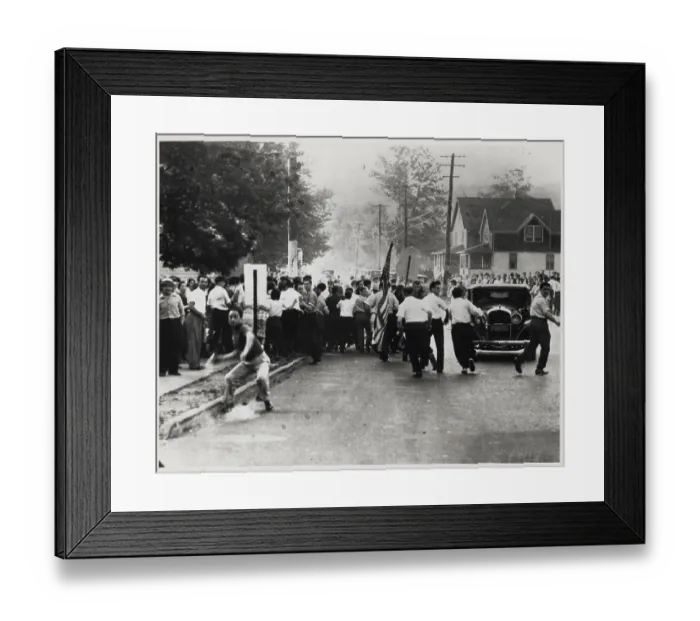 Framed Print : Twenty Hurt In New Jersey Labor Riot 1937