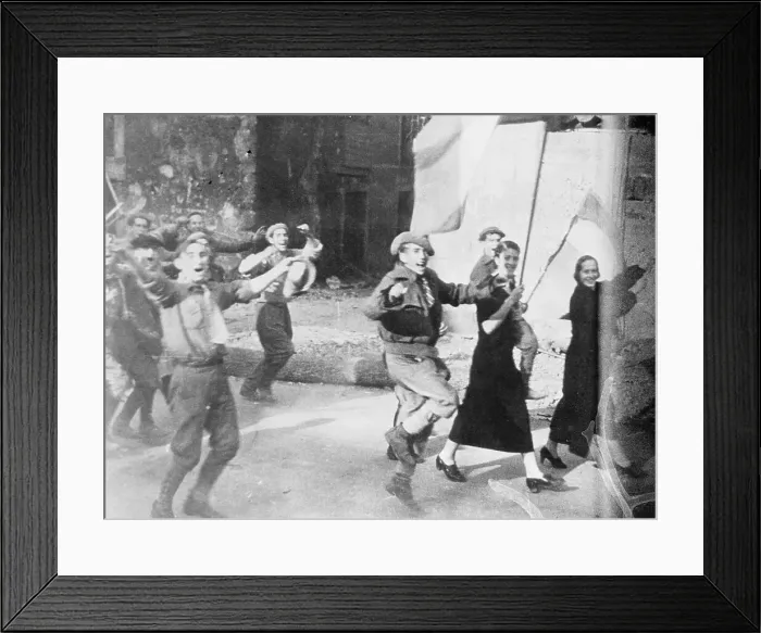 Framed Print : Rebels Being Greeted by Townspeople Framed Print : Rebels Being Greeted by Townspeople