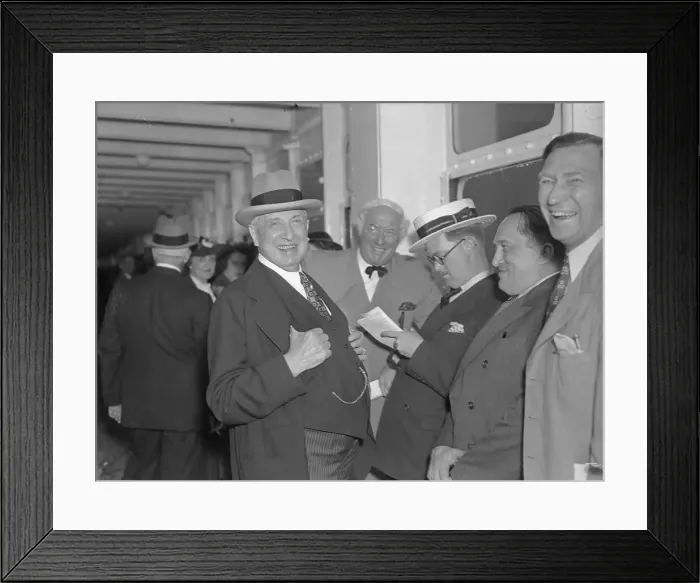 Framed Print : Charles M. Schwab Talking to the Press Framed Print : Charles M. Schwab Talking to the Press