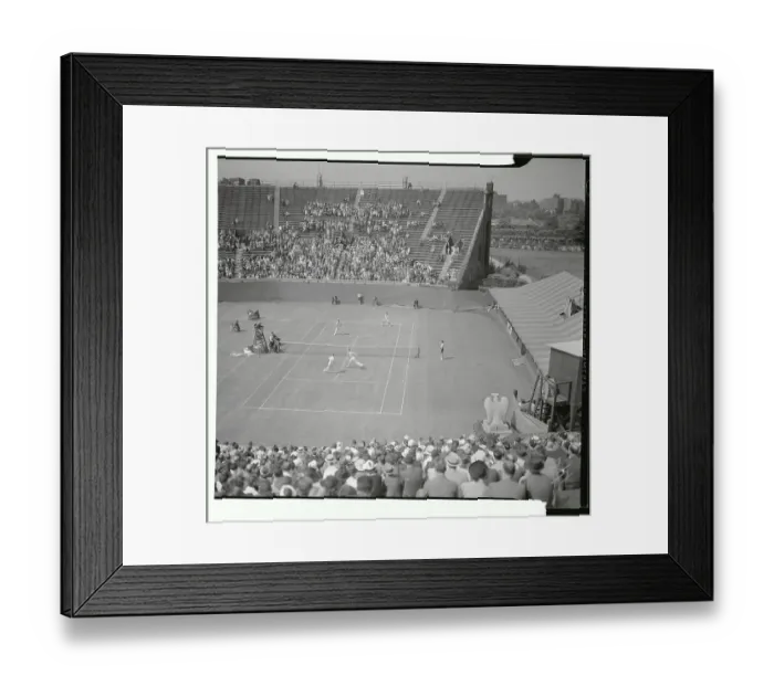 Framed Print : United States Davis Cup Team Playing Australia in Doubles Match Framed Print : United States Davis Cup Team Playing Australia in Doubles Match