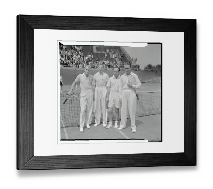 Framed Print : U.S. and Australian Doubles Teams Before Davis Cup Match Framed Print : U.S. and Australian Doubles Teams Before Davis Cup Match