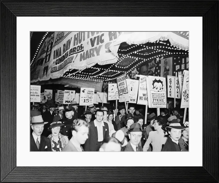 Framed Print : Animators Picketing Paramount Theater Framed Print : Animators Picketing Paramount Theater