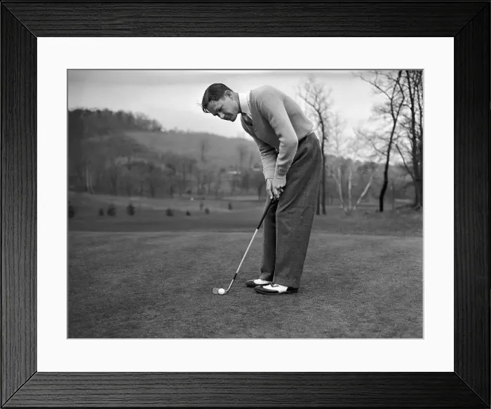 Framed Print : Byron Nelson Putting on Golf Course Framed Print : Byron Nelson Putting on Golf Course