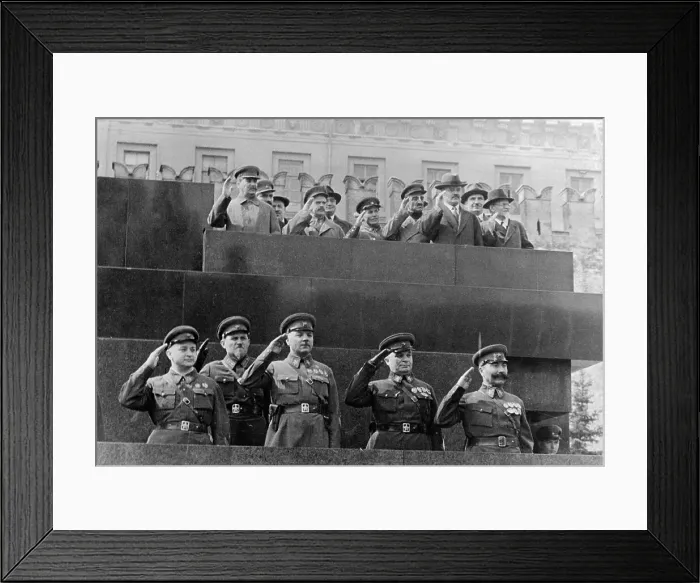 Framed Print : Group of Soviet Leaders Saluting Framed Print : Group of Soviet Leaders Saluting