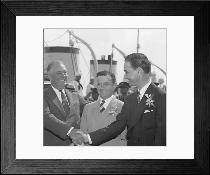 Framed Print : Roosevelt with Lyndon B. Johnson