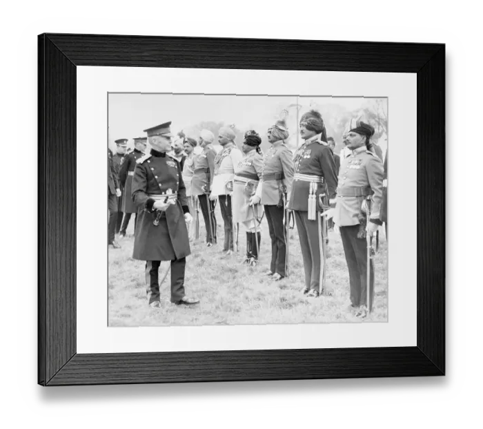 Framed Print : Earl of Cavan Reviewing His Officers and Indian Affiliates Framed Print : Earl of Cavan Reviewing His Officers and Indian Affiliates