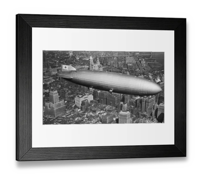 Framed Print : Hindenburg Hovering Over New York Framed Print : Hindenburg Hovering Over New York