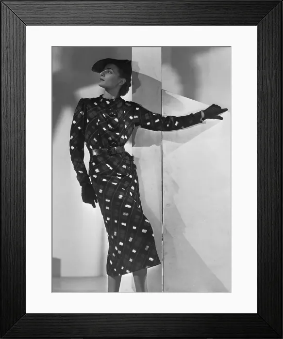 Framed Print : Model Wears Dress Designed for Wallis Warfield Simpson Framed Print : Model Wears Dress Designed for Wallis Warfield Simpson