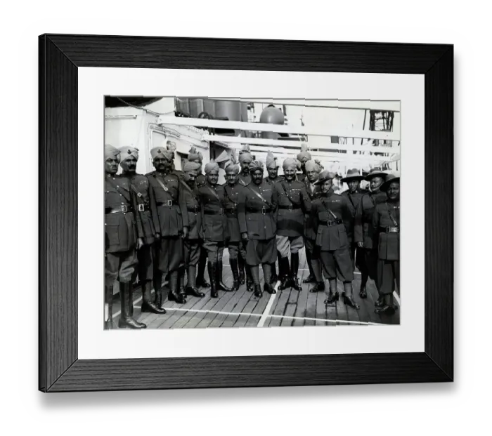 Framed Print : Officers with Turbans on Troopship Neualia Framed Print : Officers with Turbans on Troopship Neualia