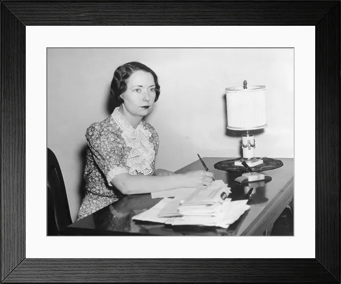 Framed Print : Margaret Mitchell Writing at Her Desk Framed Print : Margaret Mitchell Writing at Her Desk