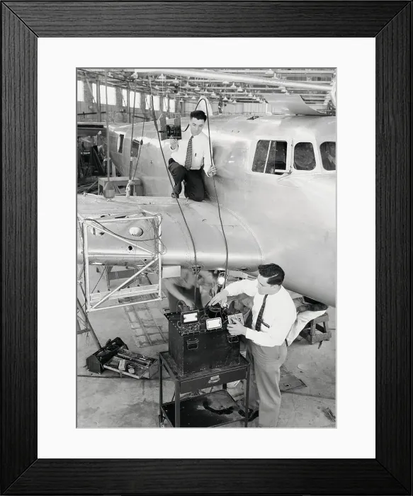 Framed Print : Airplane Engineers Working on the Flying Laboratory Framed Print : Airplane Engineers Working on the Flying Laboratory