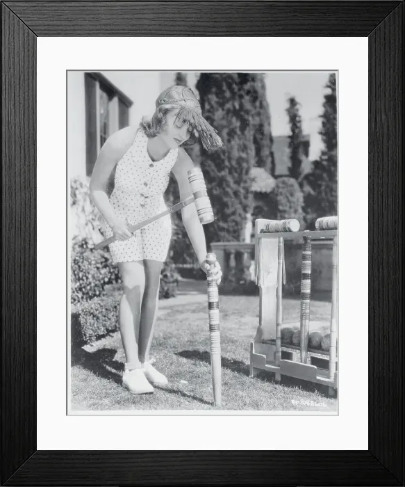 Framed Print : Bette Davis Setting up Croquet Game Framed Print : Bette Davis Setting up Croquet Game