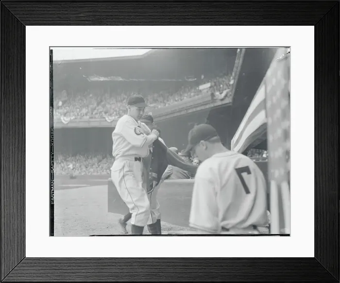 Framed Print : Bob Feller Donning Jacket Framed Print : Bob Feller Donning Jacket