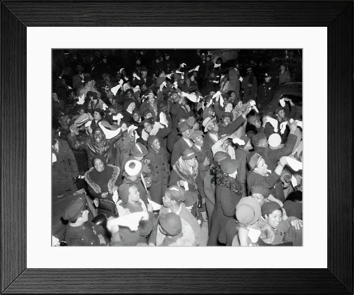 Framed Print : Crowd Protesting Arrest of Father Divine Framed Print : Crowd Protesting Arrest of Father Divine