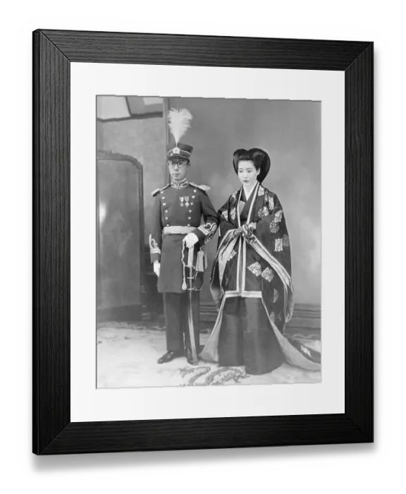 Framed Print : Formally Dressed Japanese Couple Framed Print : Formally Dressed Japanese Couple