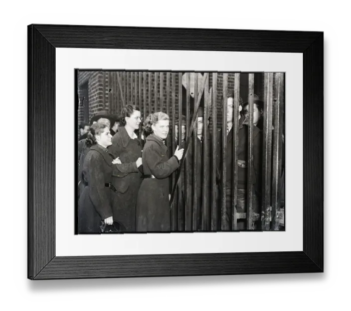 Framed Print : Sympathizers Talk with Strikers Through Gates Framed Print : Sympathizers Talk with Strikers Through Gates