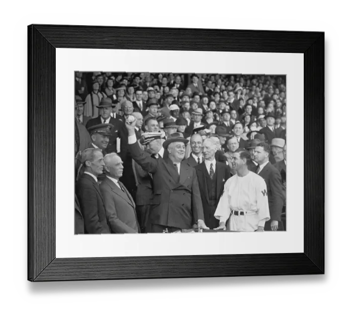 Framed Print : President Roosevelt Throwing Baseball Framed Print : President Roosevelt Throwing Baseball