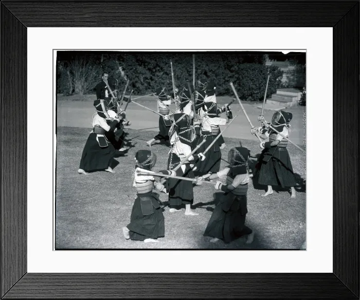 Framed Print : Students Practicing Kendo Framed Print : Students Practicing Kendo