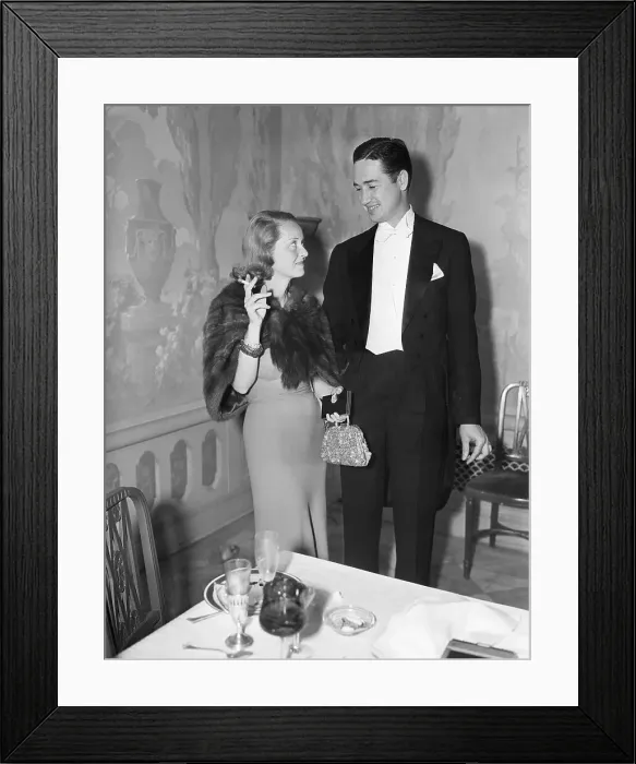 Framed Print : B.Davis Smokes Stands W / Tuxedoed Man Framed Print : B.Davis Smokes Stands W / Tuxedoed Man