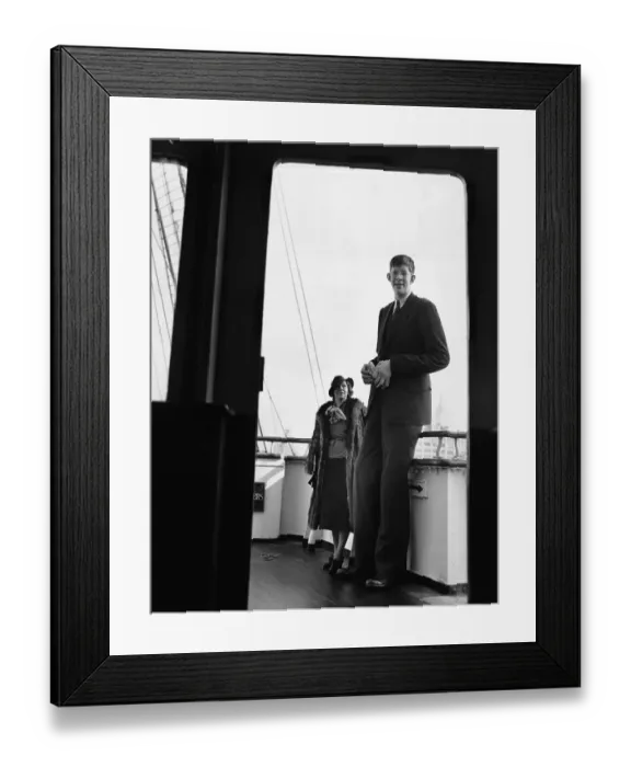 Framed Print : Robert Wadlow with Woman on Ship Framed Print : Robert Wadlow with Woman on Ship
