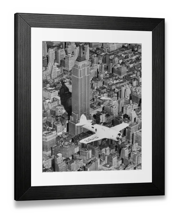 Framed Print : Hawks Airplane in Flight over New York City Framed Print : Hawks Airplane in Flight over New York City