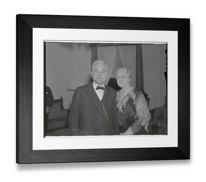 Framed Print : Mr. and Mrs. George W. Norris Posing for Camera in Formal Dress Framed Print : Mr. and Mrs. George W. Norris Posing for Camera in Formal Dress