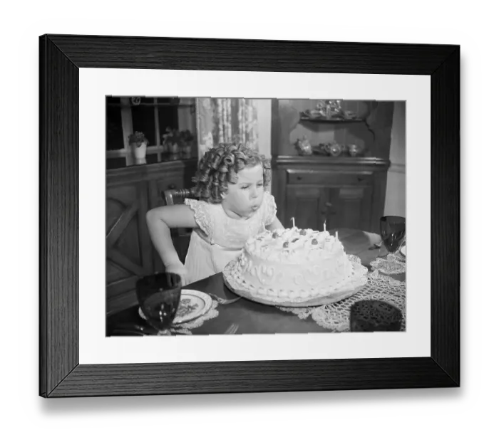 Framed Print : Shirley Temple Blowing Out Candles Framed Print : Shirley Temple Blowing Out Candles