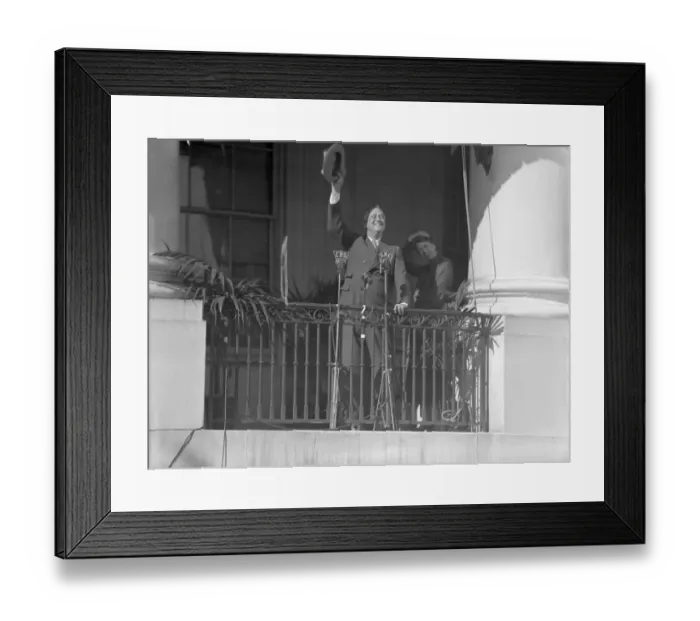 Framed Print : FDR Greets Crowd at Egg Rolling on White House Lawn Framed Print : FDR Greets Crowd at Egg Rolling on White House Lawn