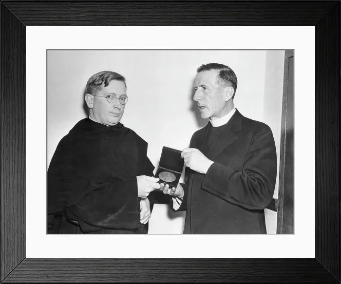 Framed Print : Pierre Teilhard de Chardin Receiving Award Framed Print : Pierre Teilhard de Chardin Receiving Award