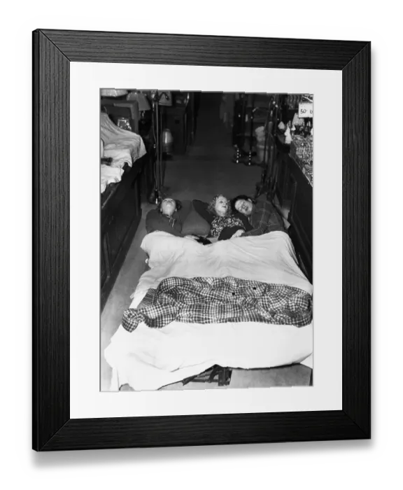 Framed Print : Sit-In Strikers Sleeping in Five and Dime Framed Print : Sit-In Strikers Sleeping in Five and Dime