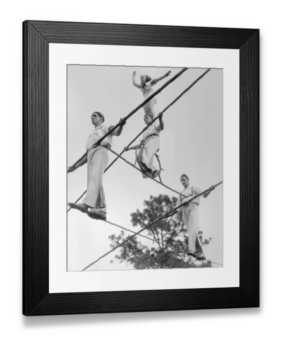 Framed Print : Aerial Wire Artists The Wallendas Framed Print : Aerial Wire Artists The Wallendas