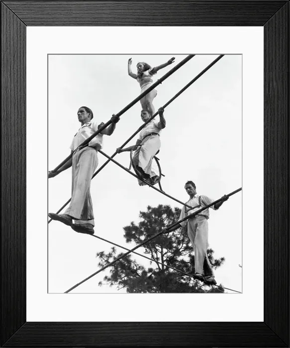 Framed Print : The Flying Wallendas on the High Wire Framed Print : The Flying Wallendas on the High Wire