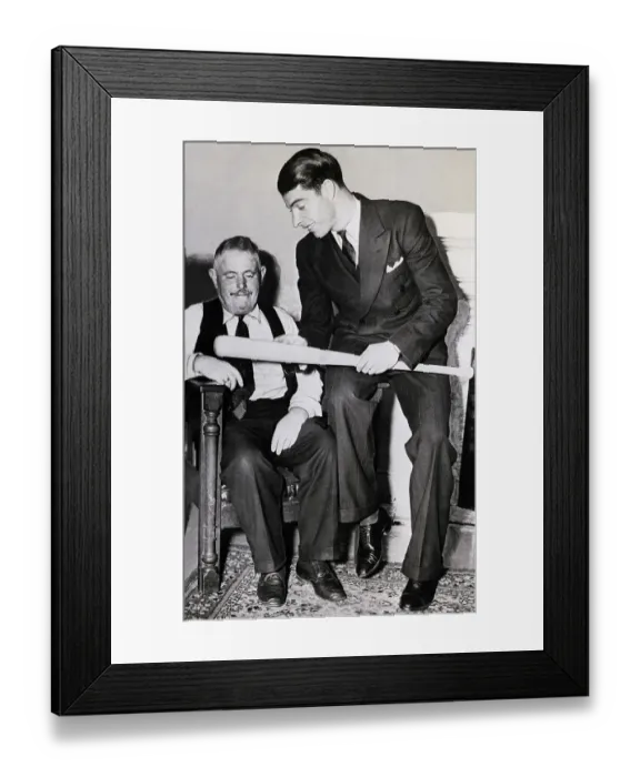 Framed Print : Joe Dimaggio Showing Bat To His Father