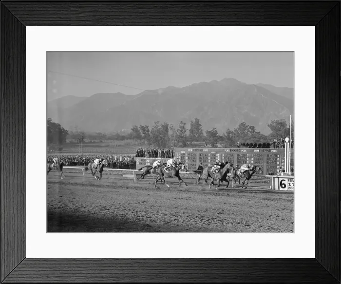 Framed Print : Rosemont Overtakes Seabiscuit at Santa Anita Framed Print : Rosemont Overtakes Seabiscuit at Santa Anita