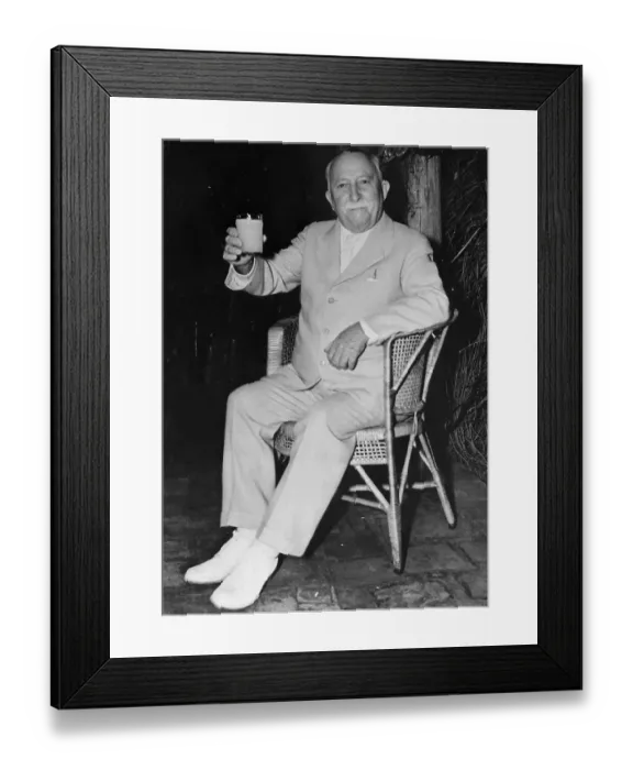 Framed Print : John Harvey Kellogg Sitting and Holding Glass Framed Print : John Harvey Kellogg Sitting and Holding Glass