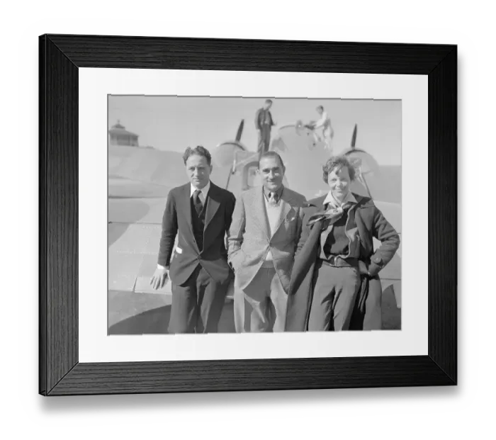 Framed Print : Amelia Earhart, Harry Manning, and Paul Mantz Framed Print : Amelia Earhart, Harry Manning, and Paul Mantz