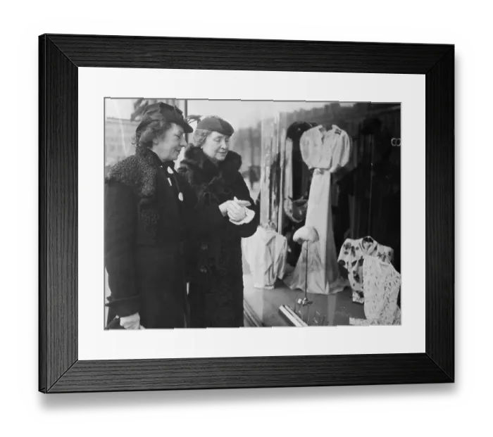 Framed Print : Helen Keller Window Shopping with Secretary