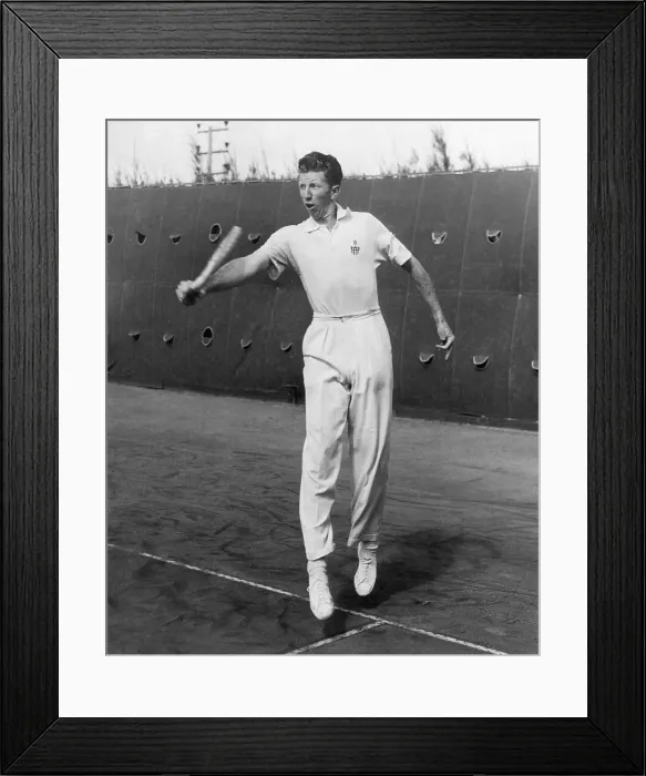 Framed Print : Tennis Player Don Budge Delivering Backhand Framed Print : Tennis Player Don Budge Delivering Backhand