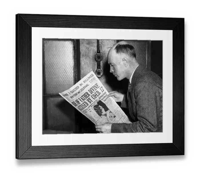 Framed Print : Lee Jewett, Father Of Girl, Reads Headline Framed Print : Lee Jewett, Father Of Girl, Reads Headline