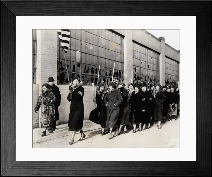 Framed Print : Procession of General Motors Strikers Wives Framed Print : Procession of General Motors Strikers Wives