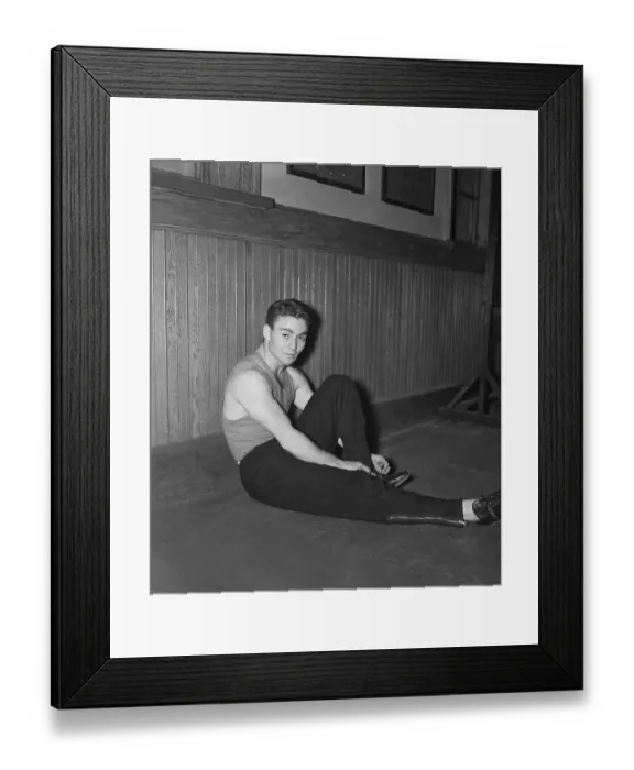 Framed Print : Martin Glickman Tying Shoe Framed Print : Martin Glickman Tying Shoe