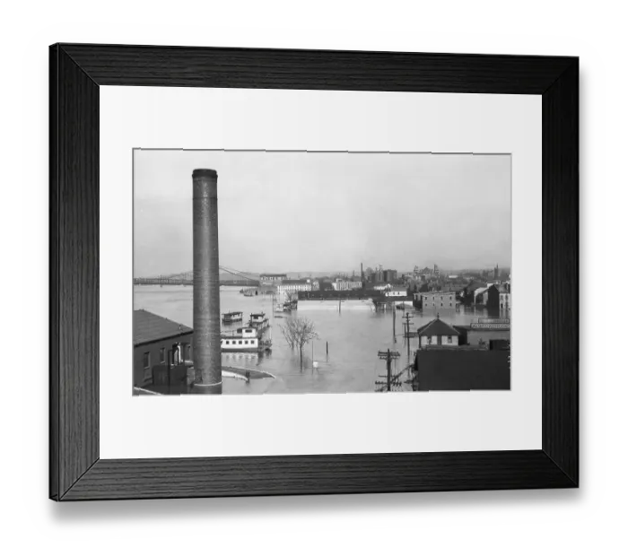 Framed Print : Flooded Industrial Area Framed Print : Flooded Industrial Area
