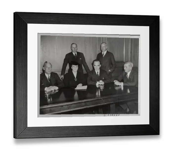 Framed Print : Frances Perkins with GM Executives Framed Print : Frances Perkins with GM Executives