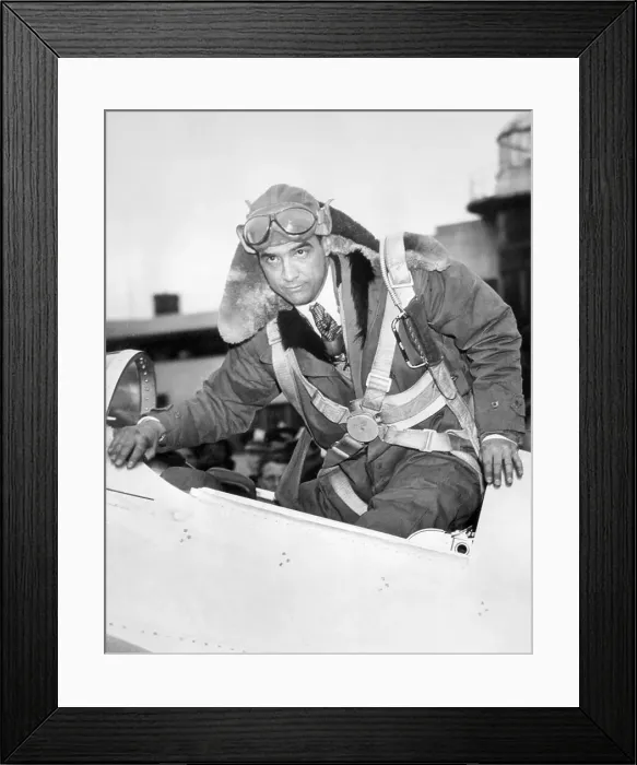 Framed Print : Pilot Howard Hughes in Airplane Cockpit Framed Print : Pilot Howard Hughes in Airplane Cockpit