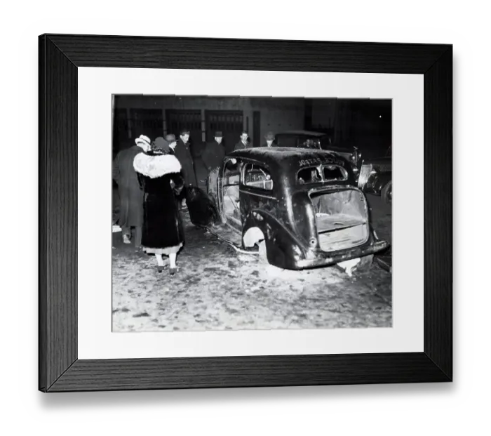 Framed Print : Wrecked Police Car Of Strike Fight Framed Print : Wrecked Police Car Of Strike Fight