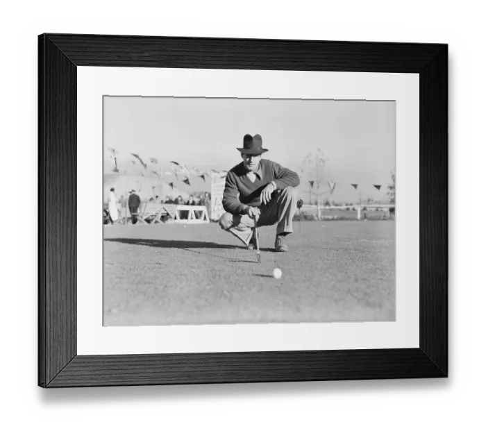 Framed Print : Golfer Harry Cooper on Golf Course