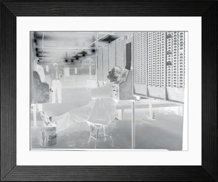 Framed Print : Worker Sleeping by Time Clock Framed Print : Worker Sleeping by Time Clock