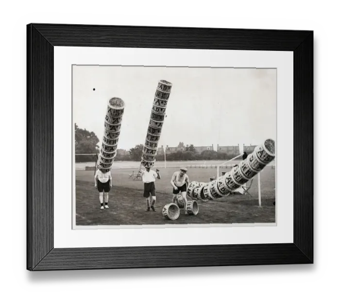 Framed Print : Stacks Of Baskets Fall Off Porters Heads Framed Print : Stacks Of Baskets Fall Off Porters Heads