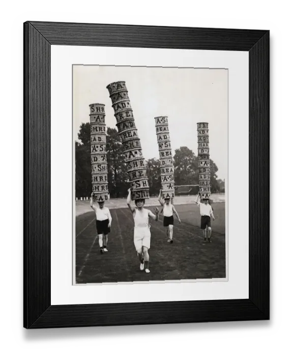 Framed Print : Men Carrying Baskets On Their Heads Framed Print : Men Carrying Baskets On Their Heads